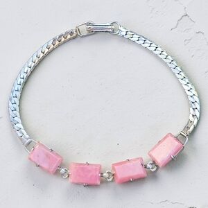 Vintage Pink Rhodonite Stone Bracelet